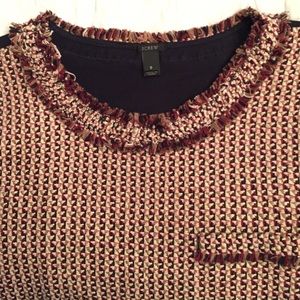 *SOLD* J Crew Tweed Fringe Tee