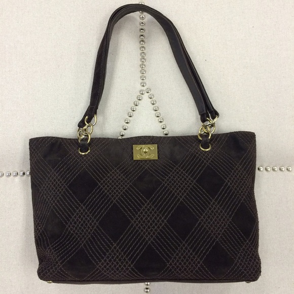 CHANEL Handbags - CHANEL Brown Suede Tote