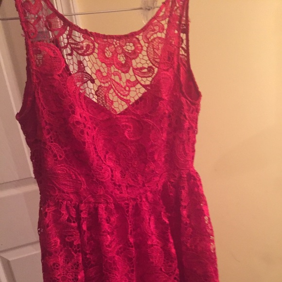 Red dress with backless feature