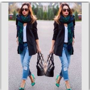 LAST ONE Green Tartan Blanket Scarf