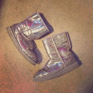 Ugh silver sequin boots