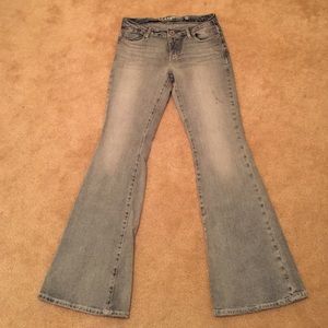 Guess Lightly Distressed Wide Leg Jeans