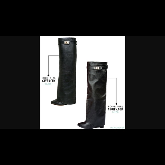 Black wedge boots
