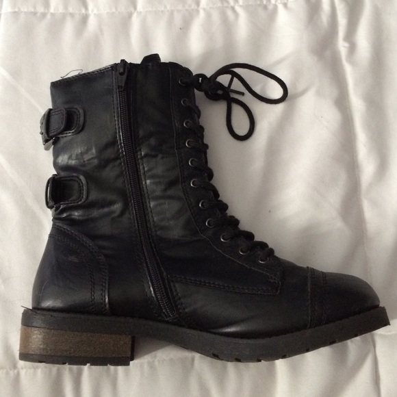 Black combat boots