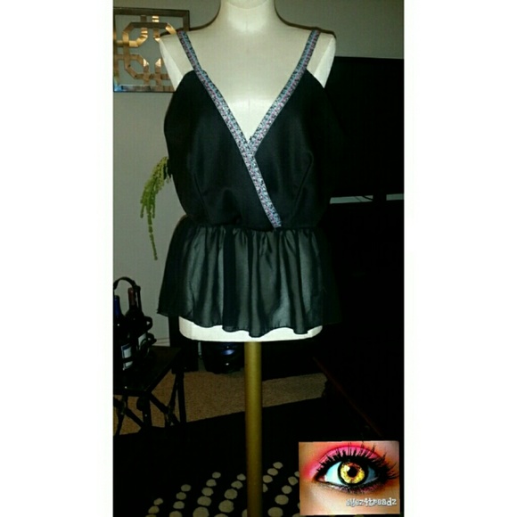 Black sexy peplum top