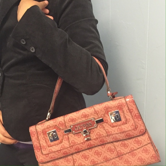 A Guess pink and red bag