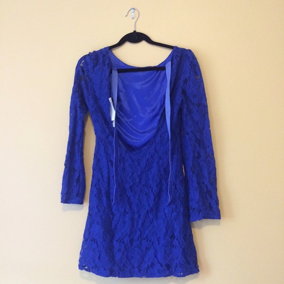 (Never worn) Low dipped back royal blue dress