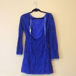 (Never worn) Low dipped back royal blue dress