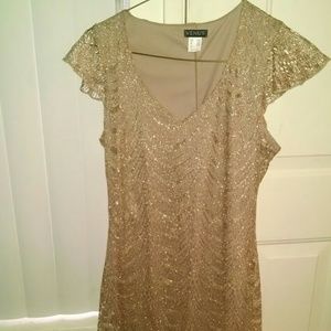 Rose/Gold Colored Fringe Dress