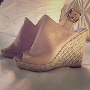 Steve Madden Nude Leather Wedge Shoes