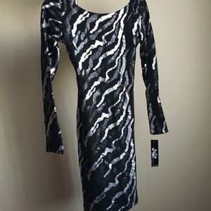 Long Sleeve Sequin Dress