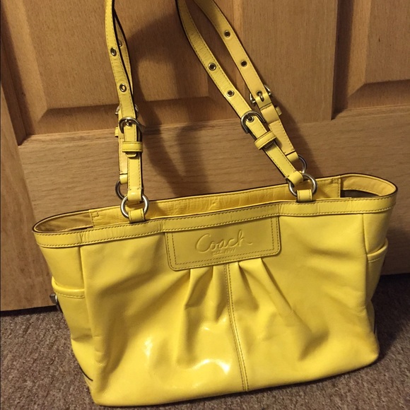 Bright yellow coach handbag!