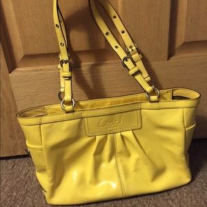 Bright yellow coach handbag!