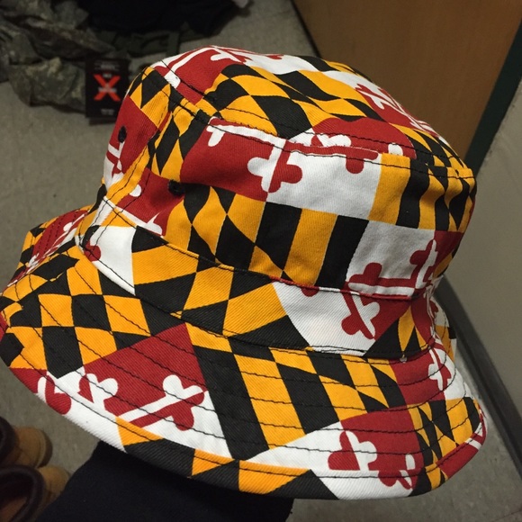 Maryland Flag/Black Reversible Bucket Hat