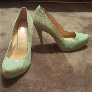 Teal Textured BCBGeneration Platform Pumps