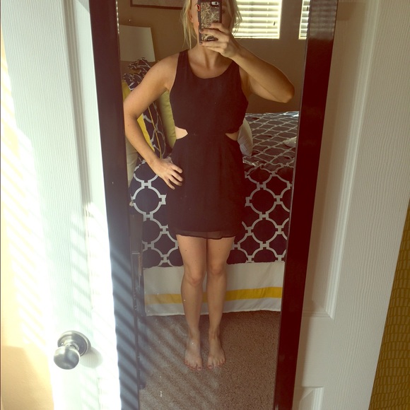 Black dress with side cutouts
