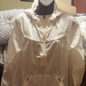 Ultra Thin White Athleta Running/Rain Jacket