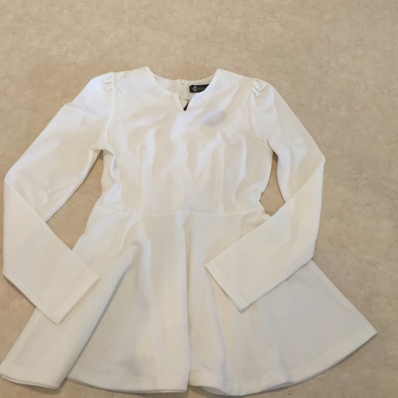 White Peplum Top