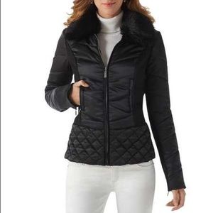 Faux fur collar puffer jacket