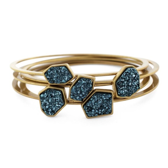Goldtone Druzy Bangles