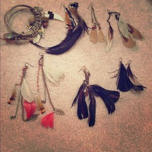 Assortment of Feather jewelry
