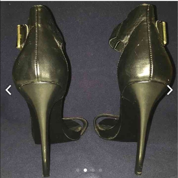 Sold. Black open toed heels - Picture 3 of 4
