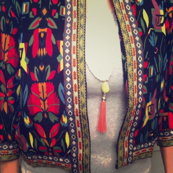 Jackets & Blazers - Colorful Blk Blazer - PXXL Or Plus Sz Bolero