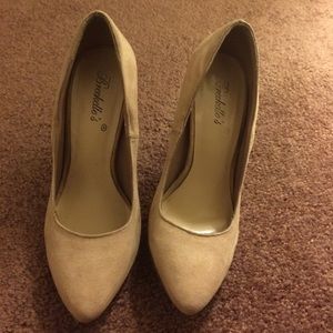 Nude suede heels