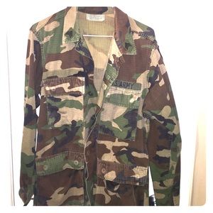 Vintage Army fatigue, camo jacket
