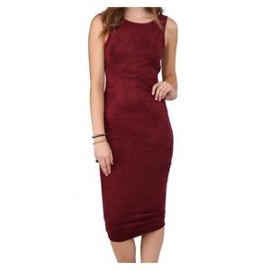 Suede Midi Backless Dress