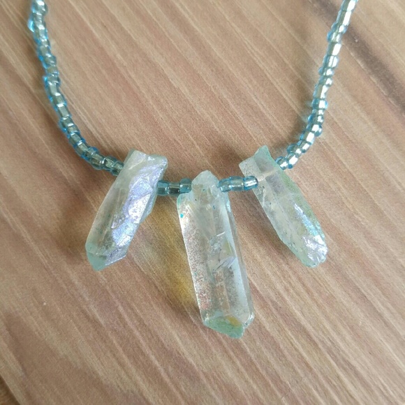 handmade Jewelry - Handmade Aqua Quartz Point Necklace crystal