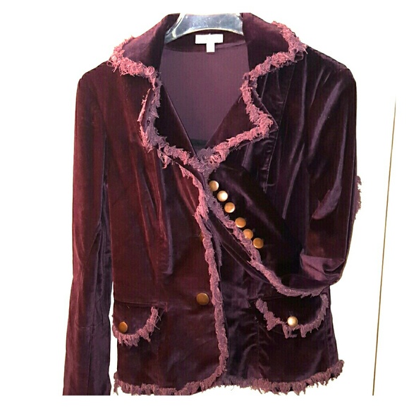 Velvet plum tailored blazer