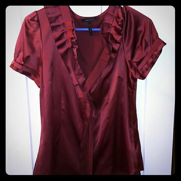 Burgundy silky blouse