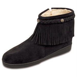 Black Minnetonka Moccasin Ankle Boots