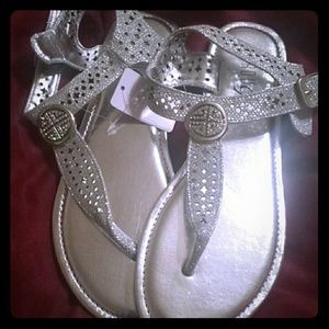 Silver glitter sandals