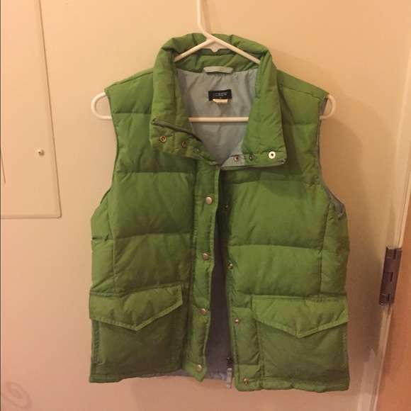 J.crew puffer vest coat in green