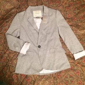 NWT  Anthropologie grey fleece  blazer