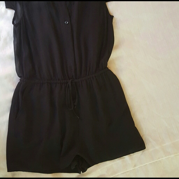 BCBGENERATION black sheer romper xs bcbg - Picture 2 of 4