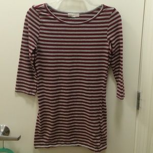 Maroon striped top