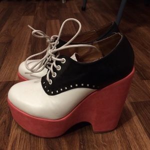 Jeffrey Campbell Lindy wedge saddle shoes