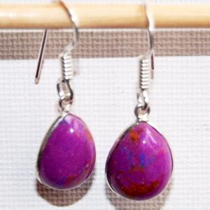 Copper Purple Turqouise 925 silver earrings