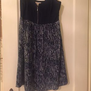 Silk navy dress from Anthropologie.