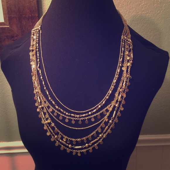 Francesca's Collections Jewelry - Layer Multi Chain Statement Bronze dangle beads
