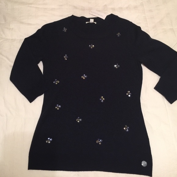 Navy embellished sweater