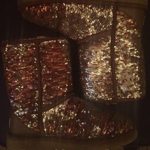 Brown, Gold/Silver UGG Boots