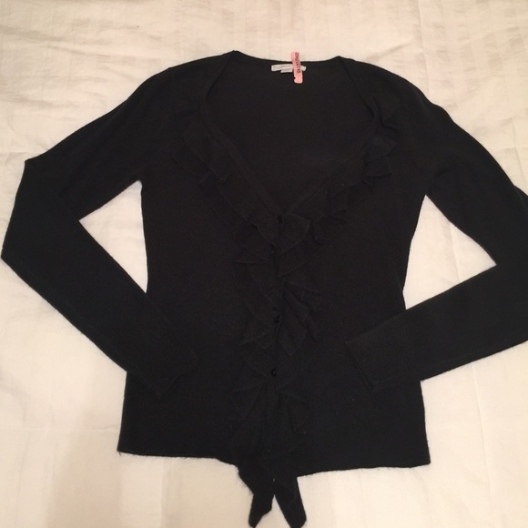 Black ruffle cardigan
