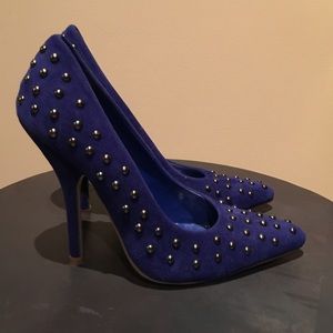 Studded Heels Blue Heels 37