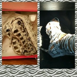 Black and white Sexy lace high shoes