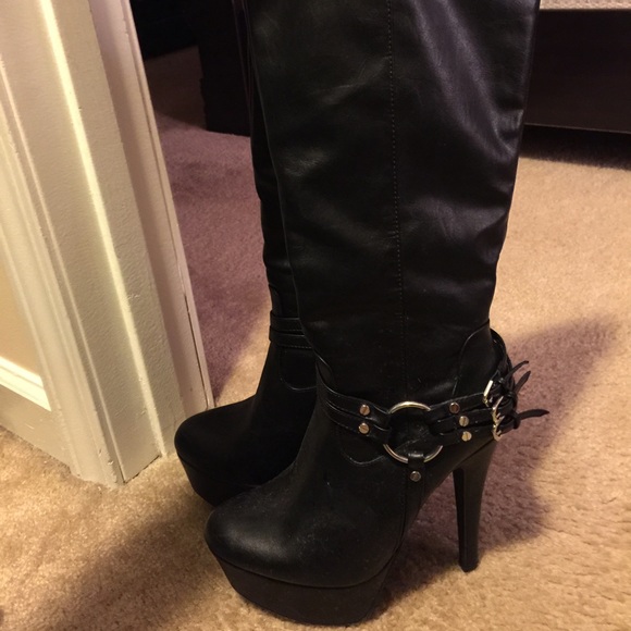 Black knee high boots