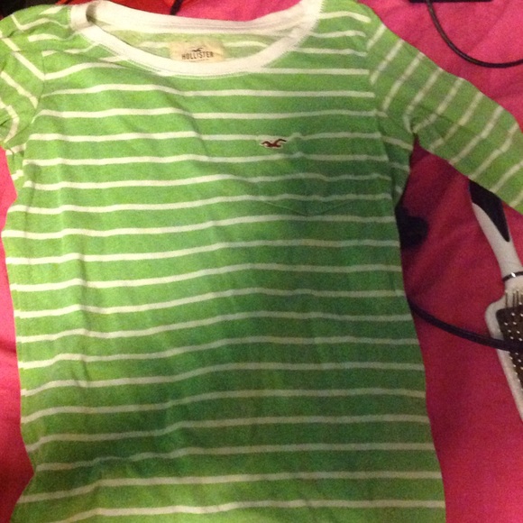 Green and white stripe shirt